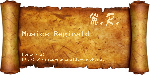 Musics Reginald névjegykártya